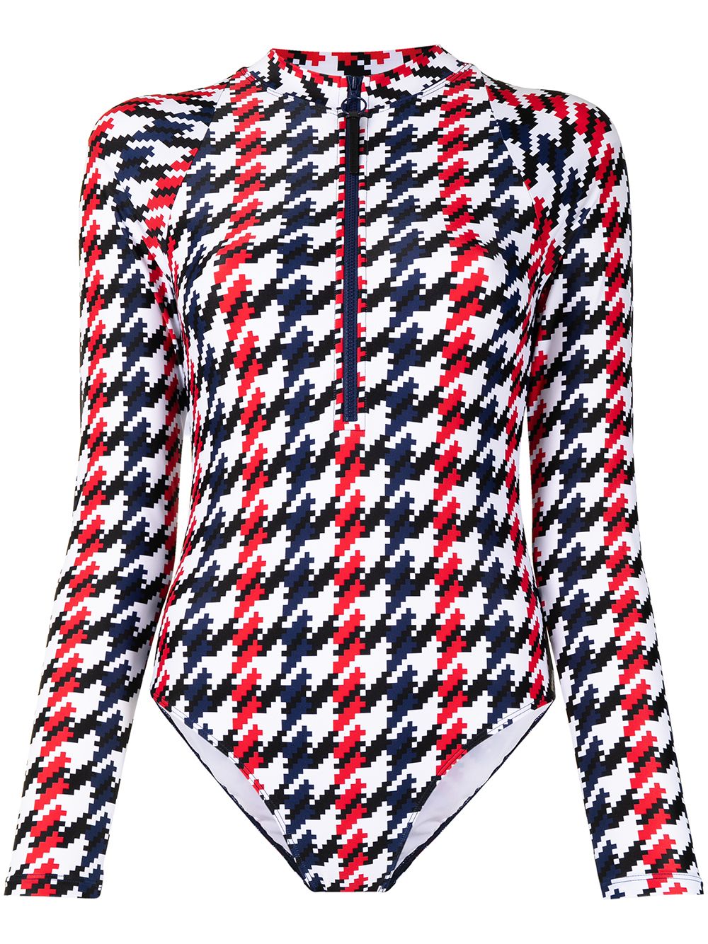 Perfect Moment Spring houndstooth-print surf wetsuit - White von Perfect Moment