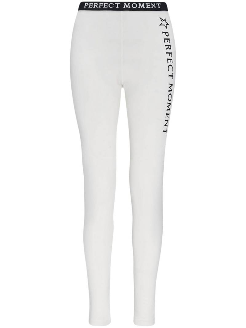 Perfect Moment Thermal logo-print ski leggings - White von Perfect Moment