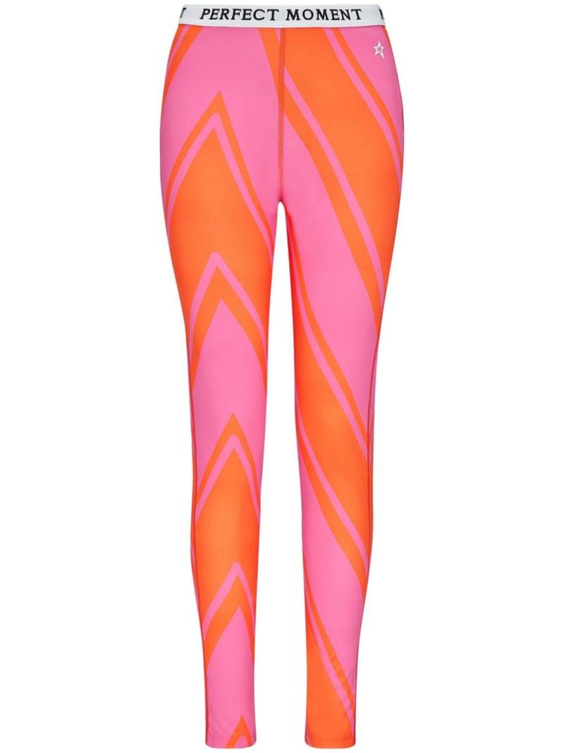 Perfect Moment chevron-print thermal leggins - Pink von Perfect Moment