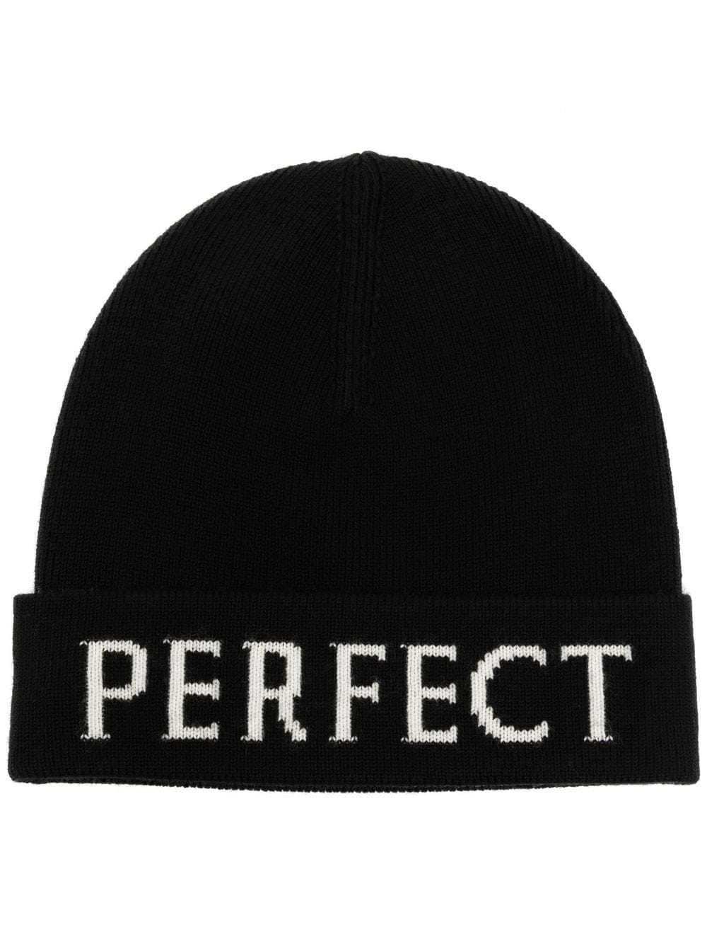 Perfect Moment logo-intarsia merino wool beanie - Black von Perfect Moment