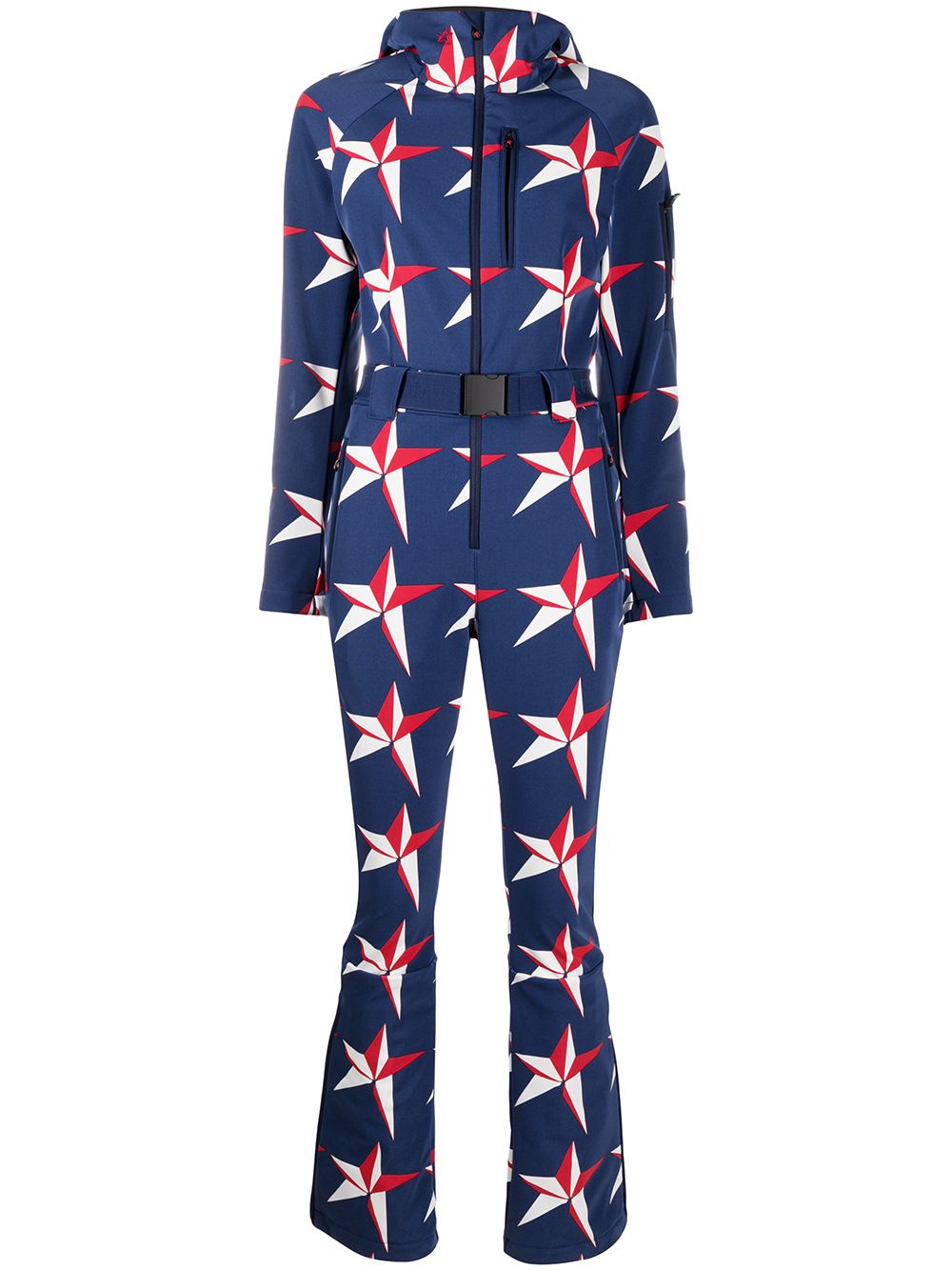 Perfect Moment star-print hooded ski suit - Blue von Perfect Moment