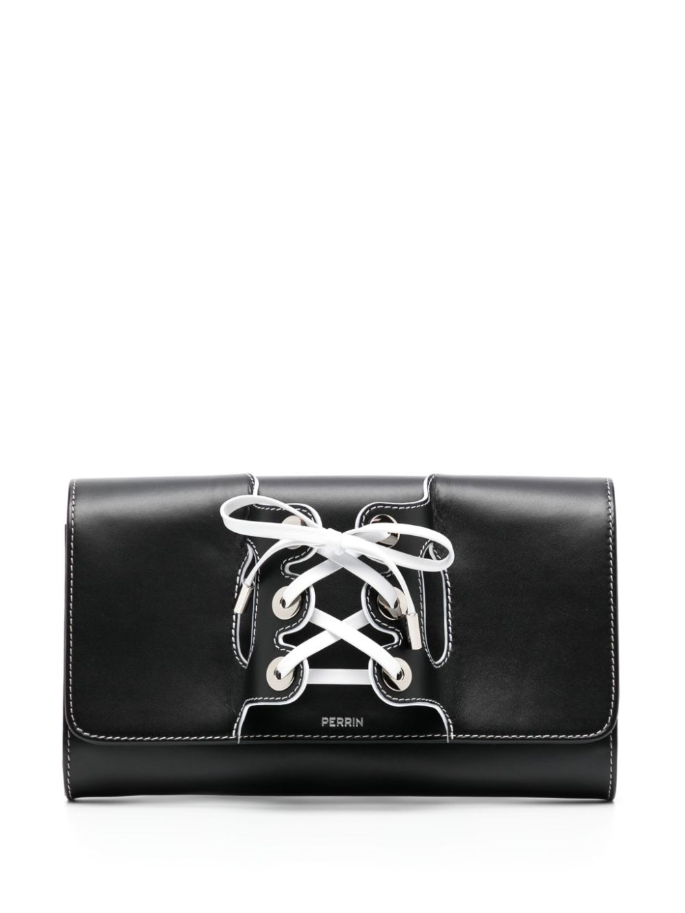 Perrin Paris Lolita leather clutch bag - Black