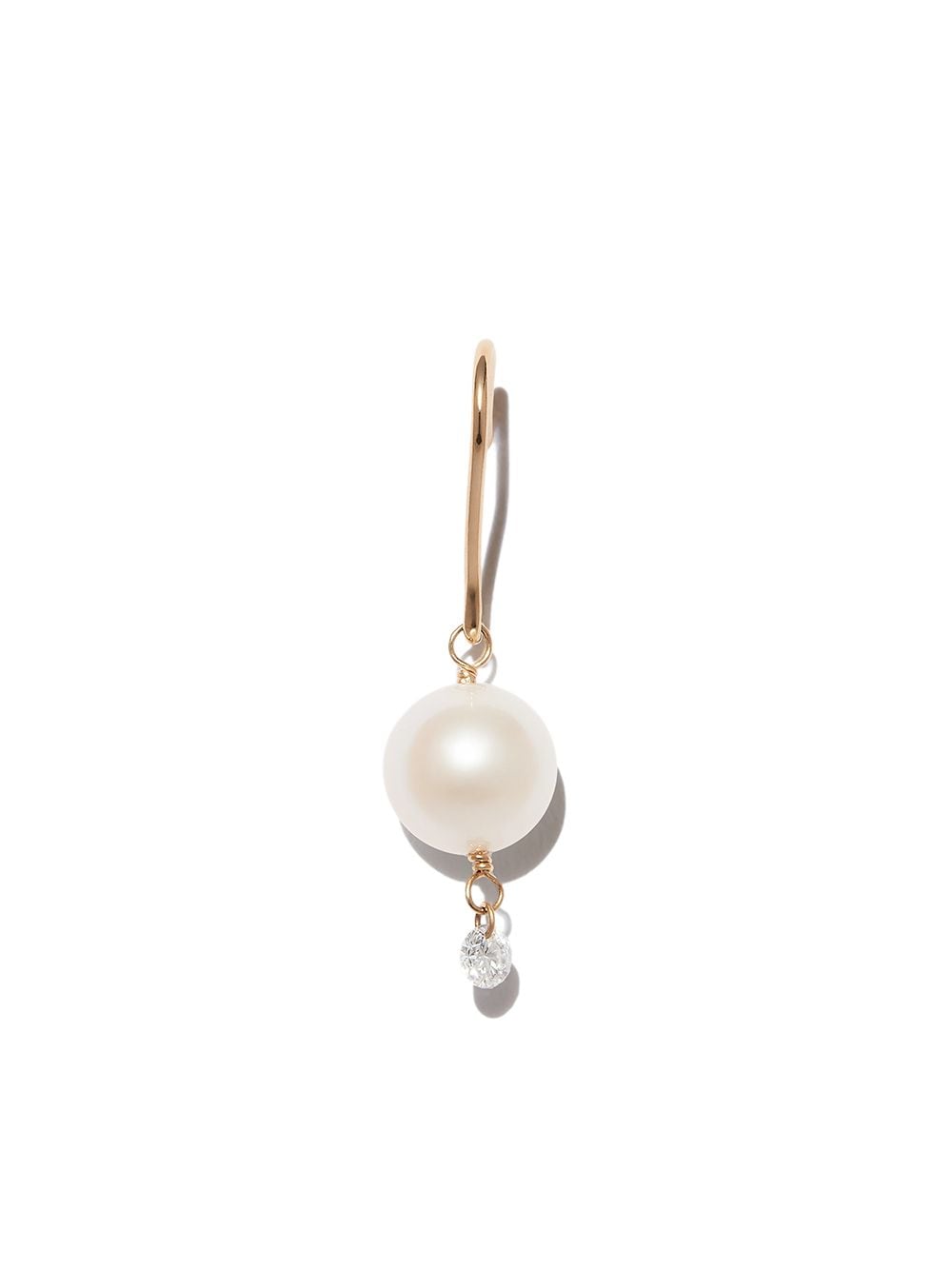 Persée 18kt yellow gold Rain Song pearl and diamond drop earring von Persée