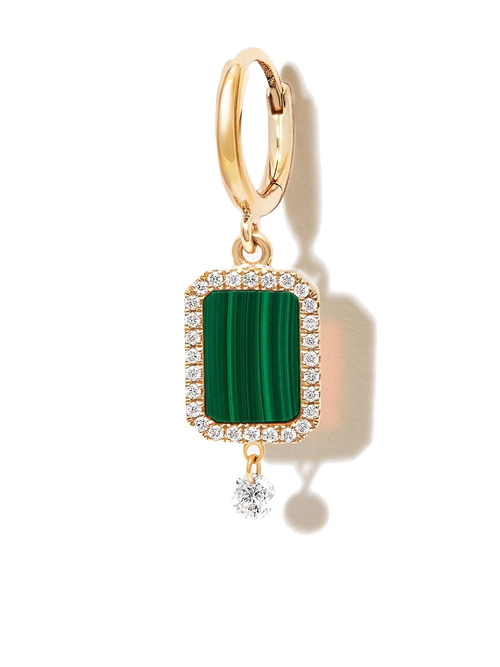 Persée 18kt yellow gold malachite diamond drop rarring von Persée