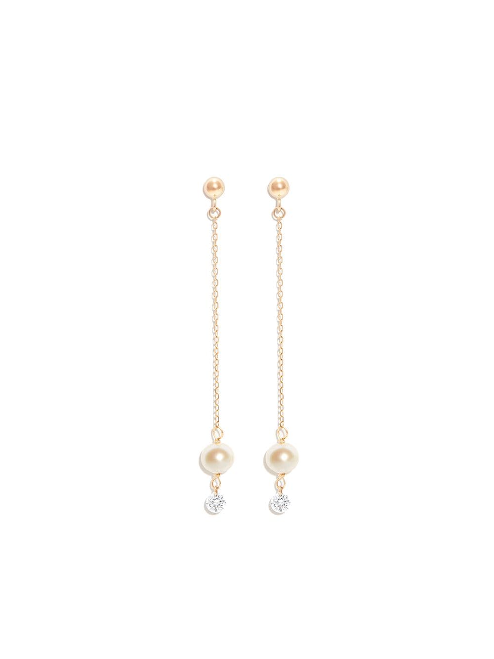 Persée 18kt yellow gold pearl drop earrings von Persée