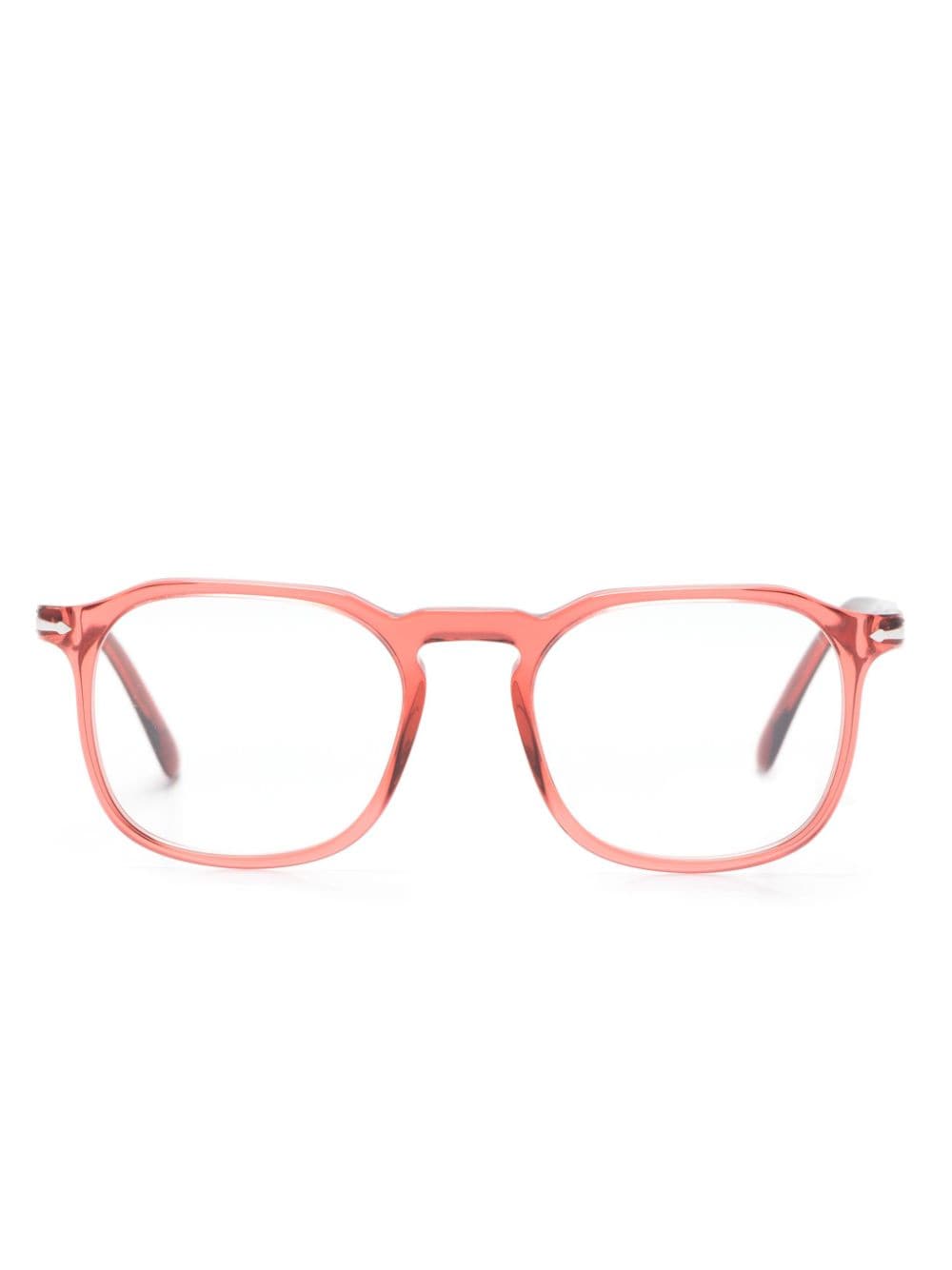 Persol PO3337V round-frame transparent glasses - Red von Persol