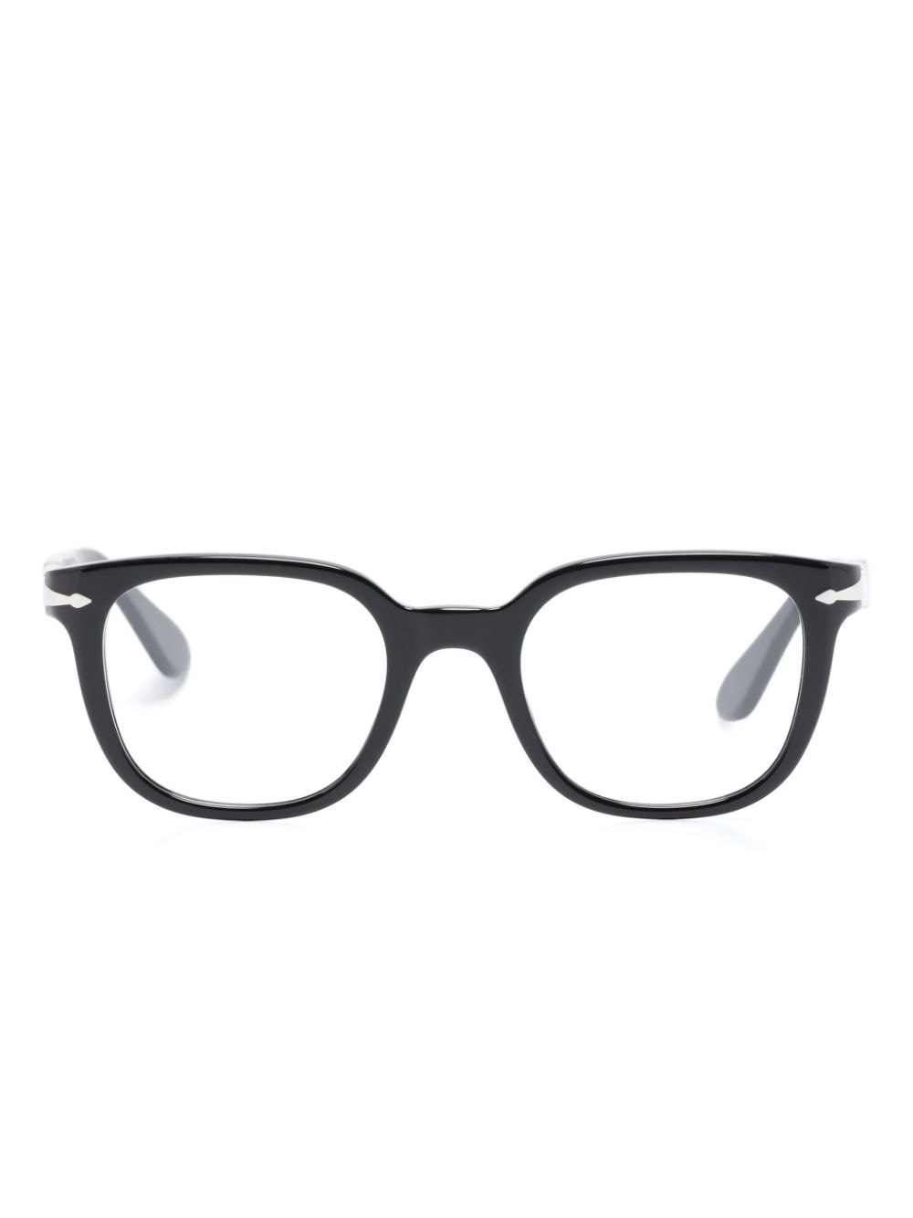 Persol logo-print square-frame glasses - Black von Persol