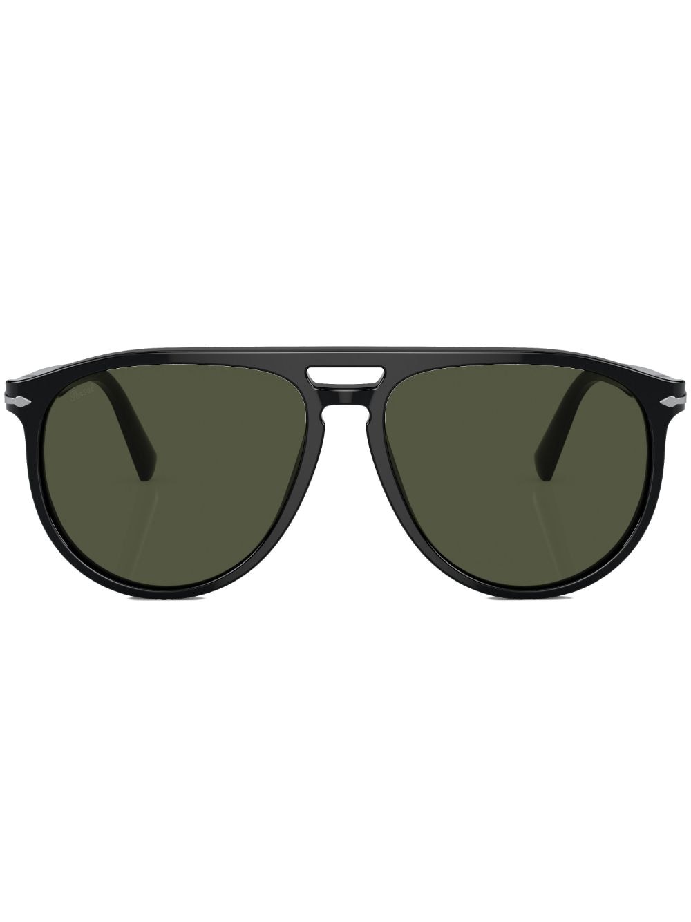 Persol round-frame straight-arm sunglasses - Black von Persol
