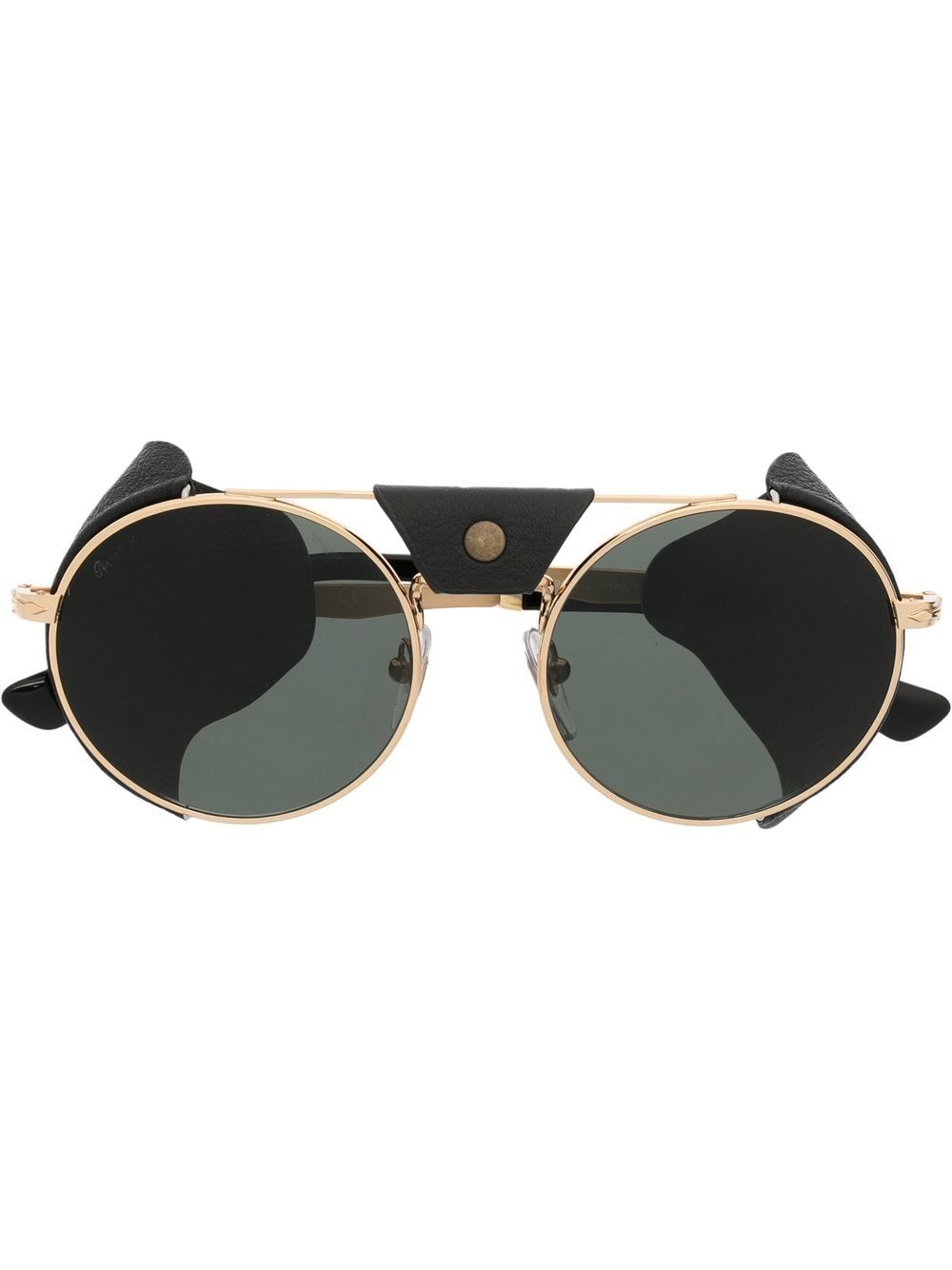 Persol tinted leather-side rounded sunglasses - Gold von Persol