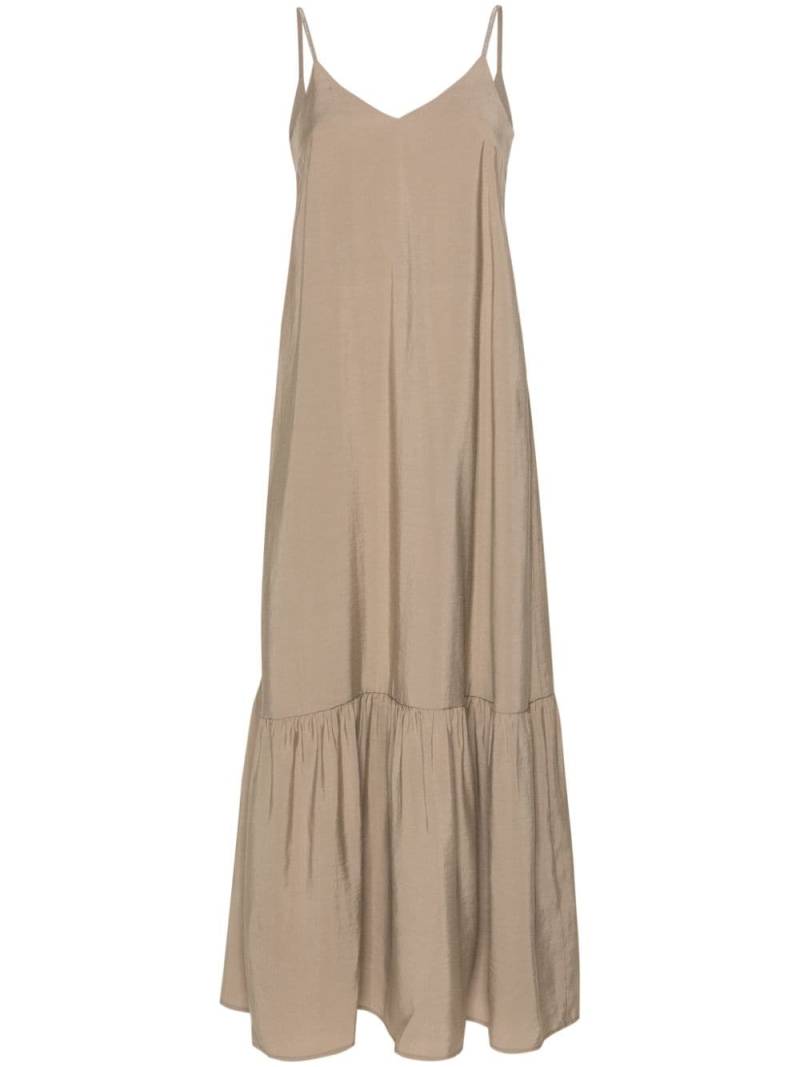 Peserico Habotai ruffled modal maxi dress - Brown von Peserico