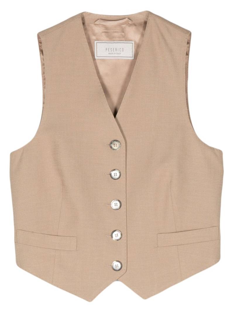 Peserico V-neck sleeveless waistcoat - Neutrals von Peserico