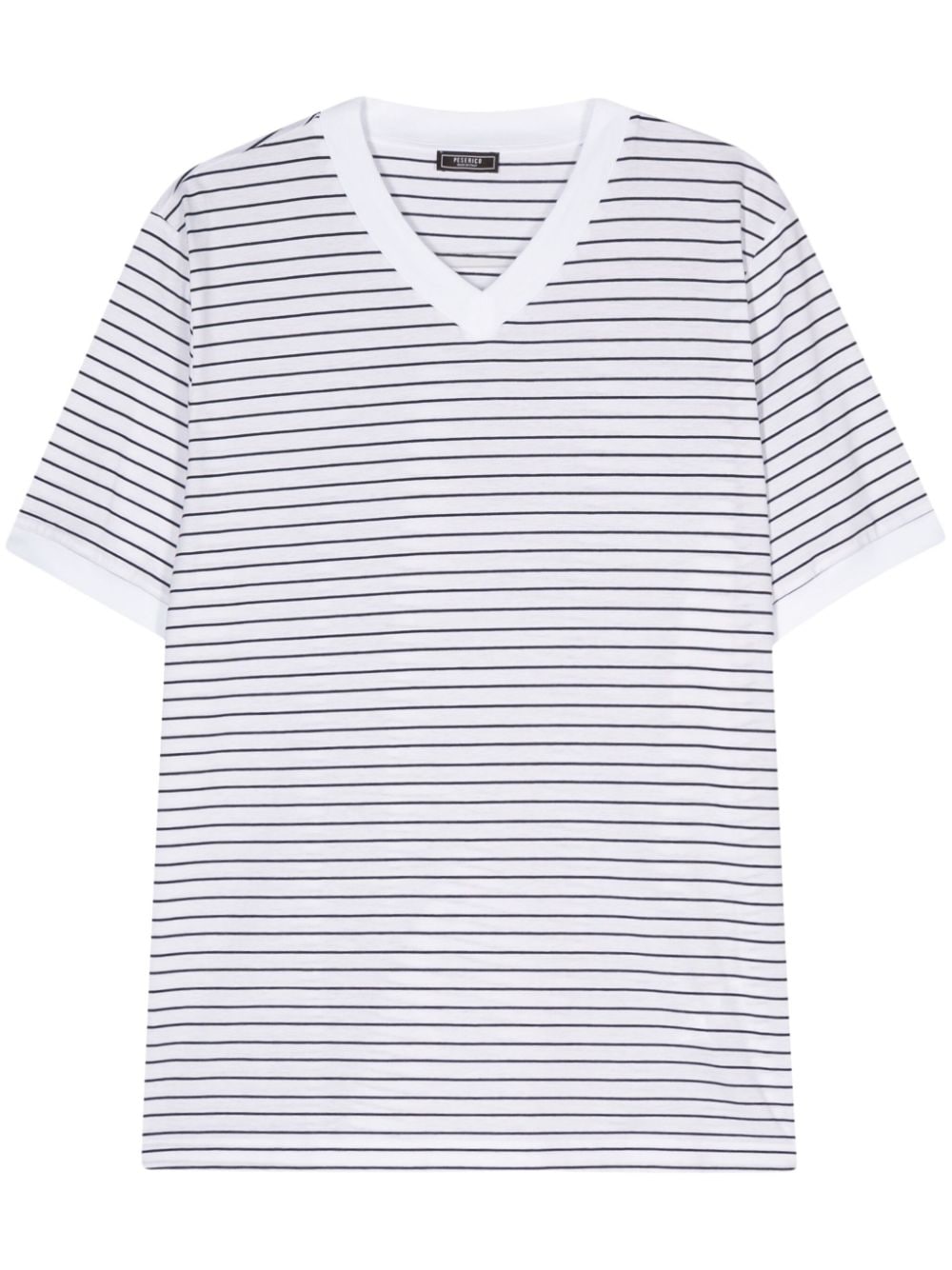 Peserico V-neck striped T-shirt - White von Peserico