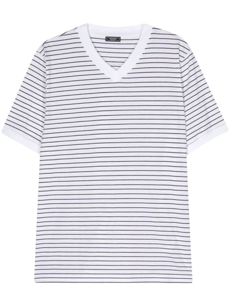 Peserico V-neck striped T-shirt - White von Peserico