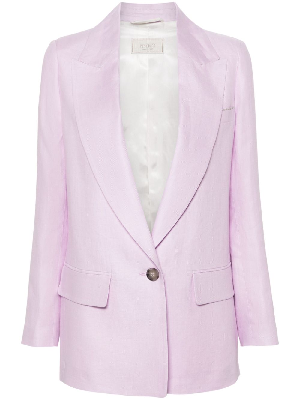 Peserico bead-detail linen blazer - Purple von Peserico