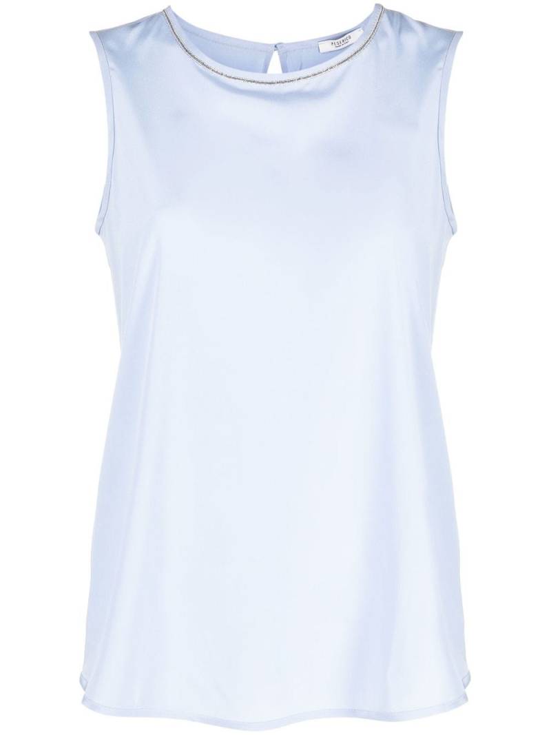 Peserico beaded-trim sleeveless blouse - Blue von Peserico