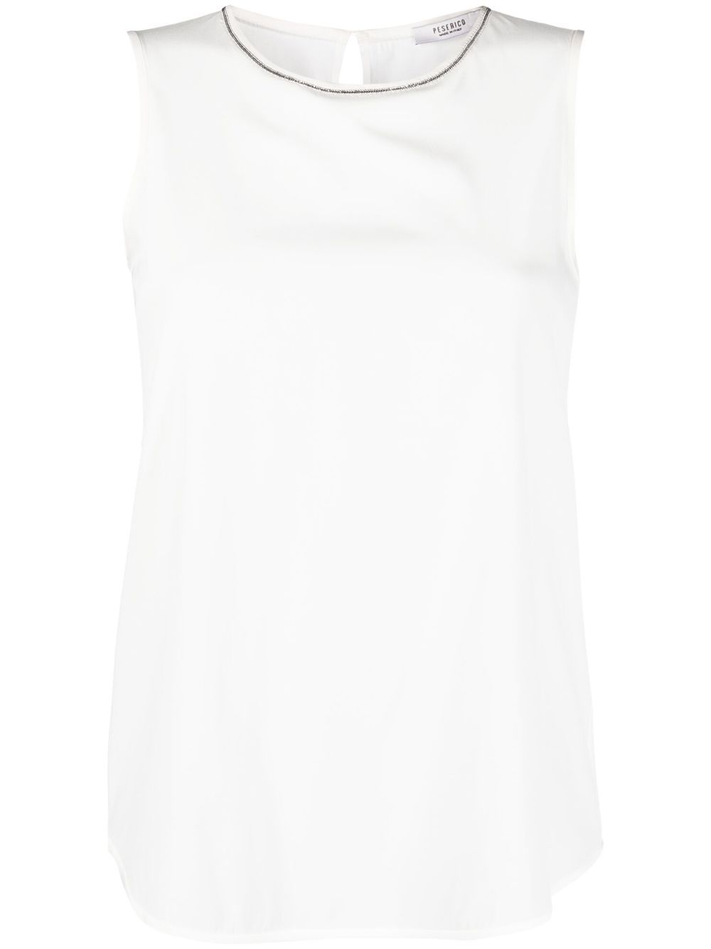 Peserico beaded-trim sleeveless blouse - White von Peserico