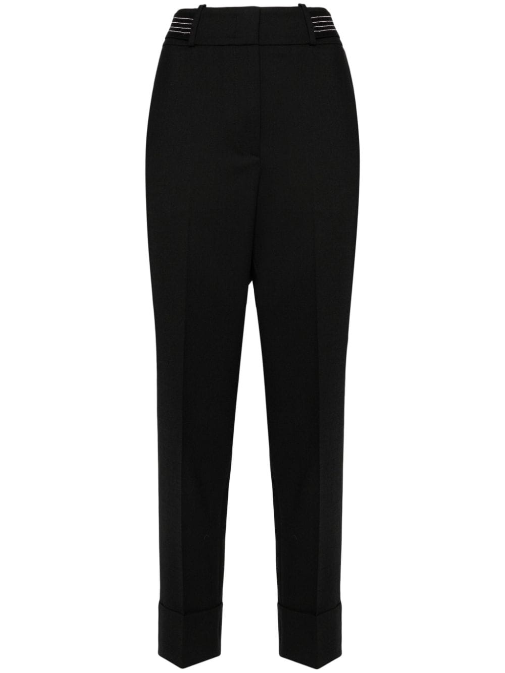 Peserico beaded-trim twill trousers - Black von Peserico