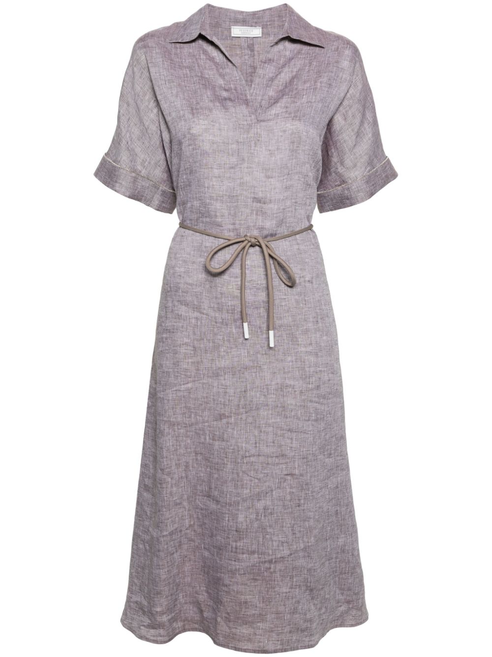 Peserico belted linen shirtdress - Brown von Peserico