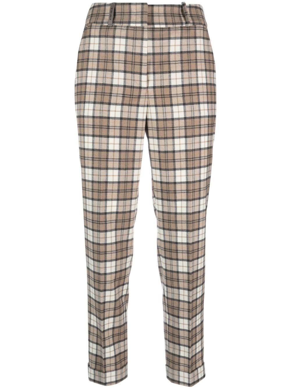 Peserico check-pattern cropped trousers - Brown von Peserico