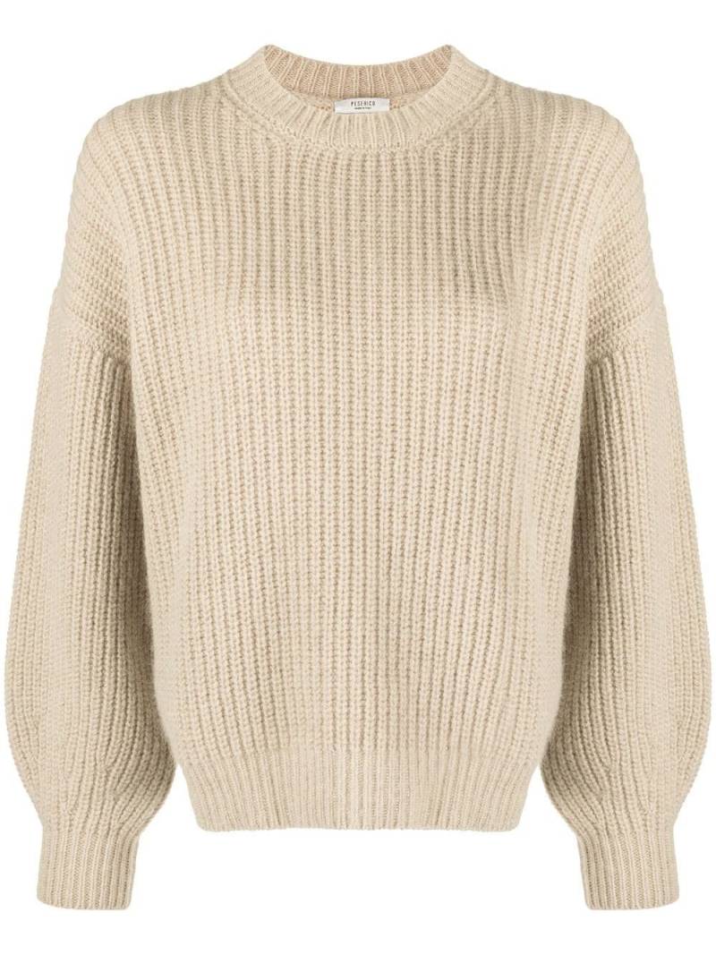 Peserico crew-neck cable-knit jumper - Brown von Peserico