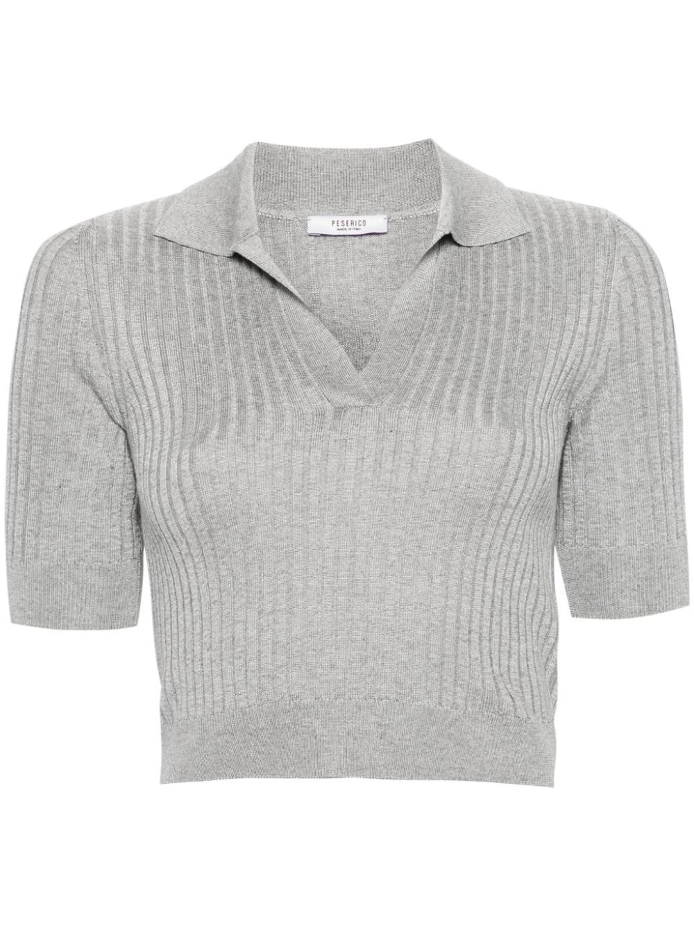 Peserico cropped ribbed polo jumper - Grey von Peserico