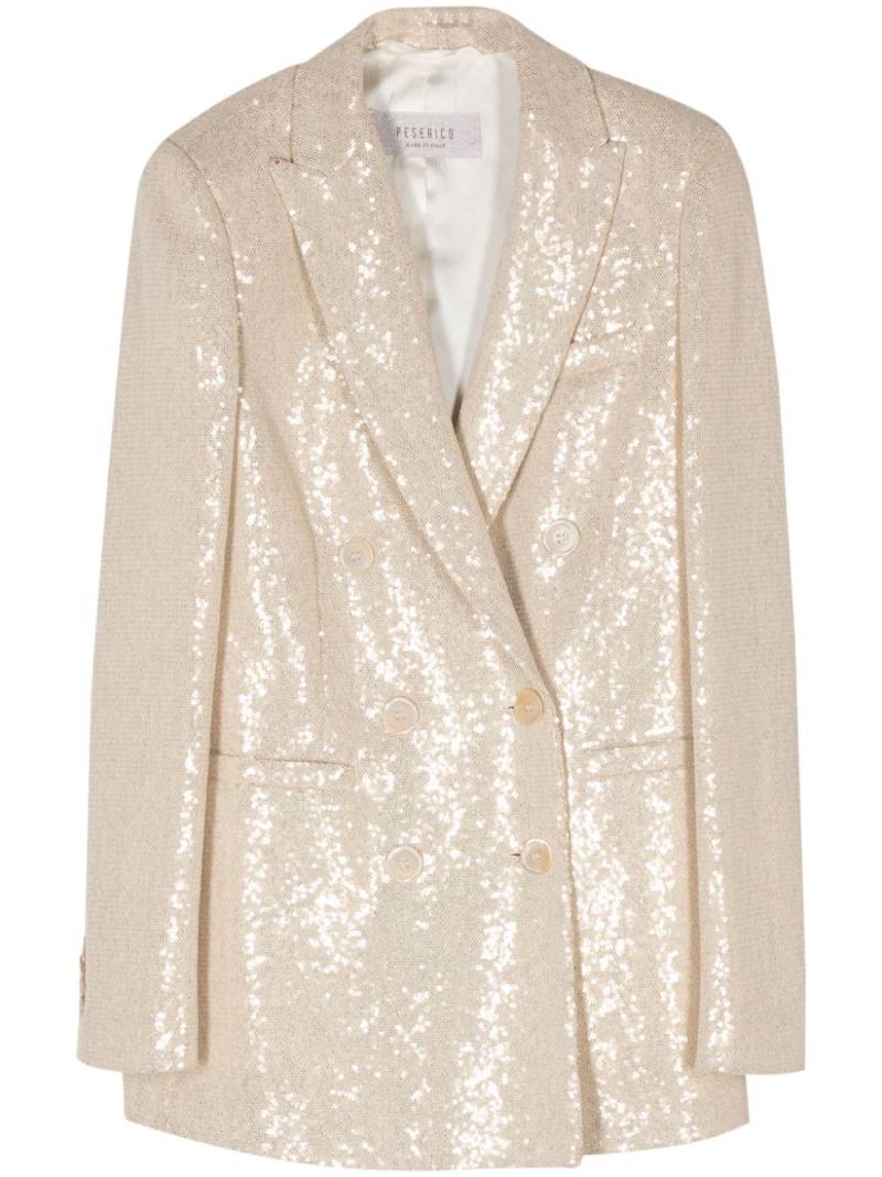 Peserico double-breasted sequin blazer - Gold von Peserico