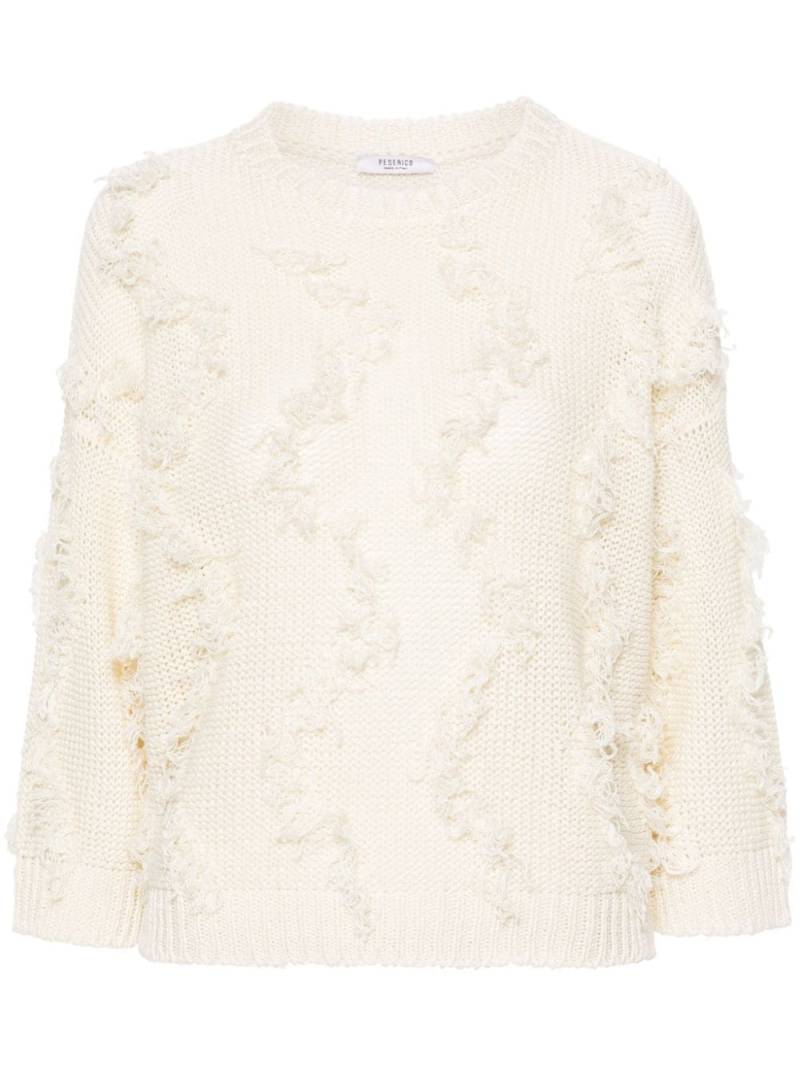 Peserico fringe-detailing knitted jumper - Neutrals von Peserico