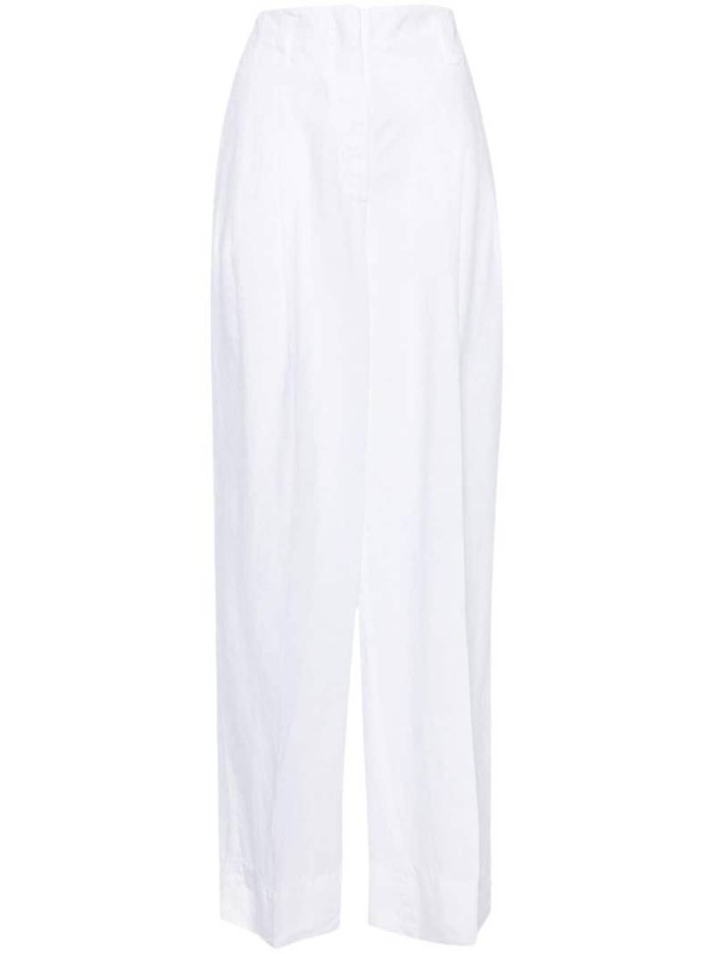 Peserico high-waist wide-leg linen trousers - White von Peserico