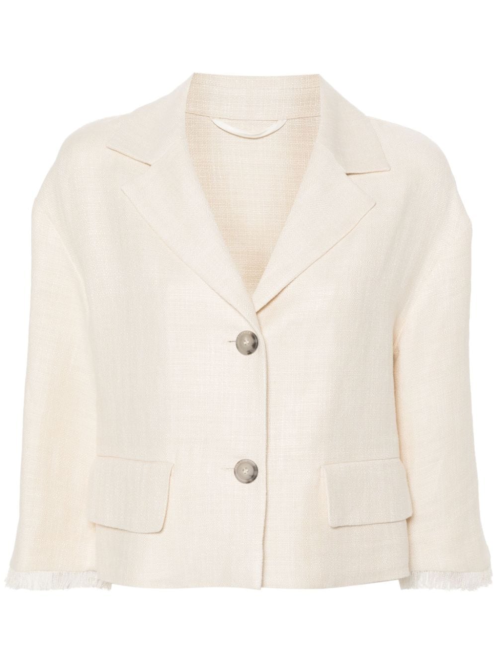 Peserico linen-blend cropped blazer - Neutrals von Peserico