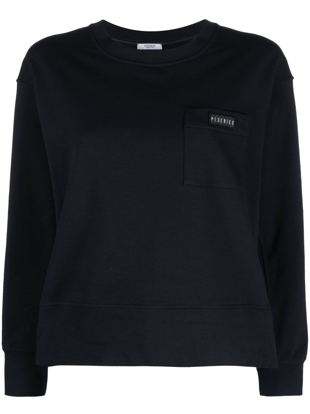 Peserico logo-patch cotton sweatshirt - Blue von Peserico