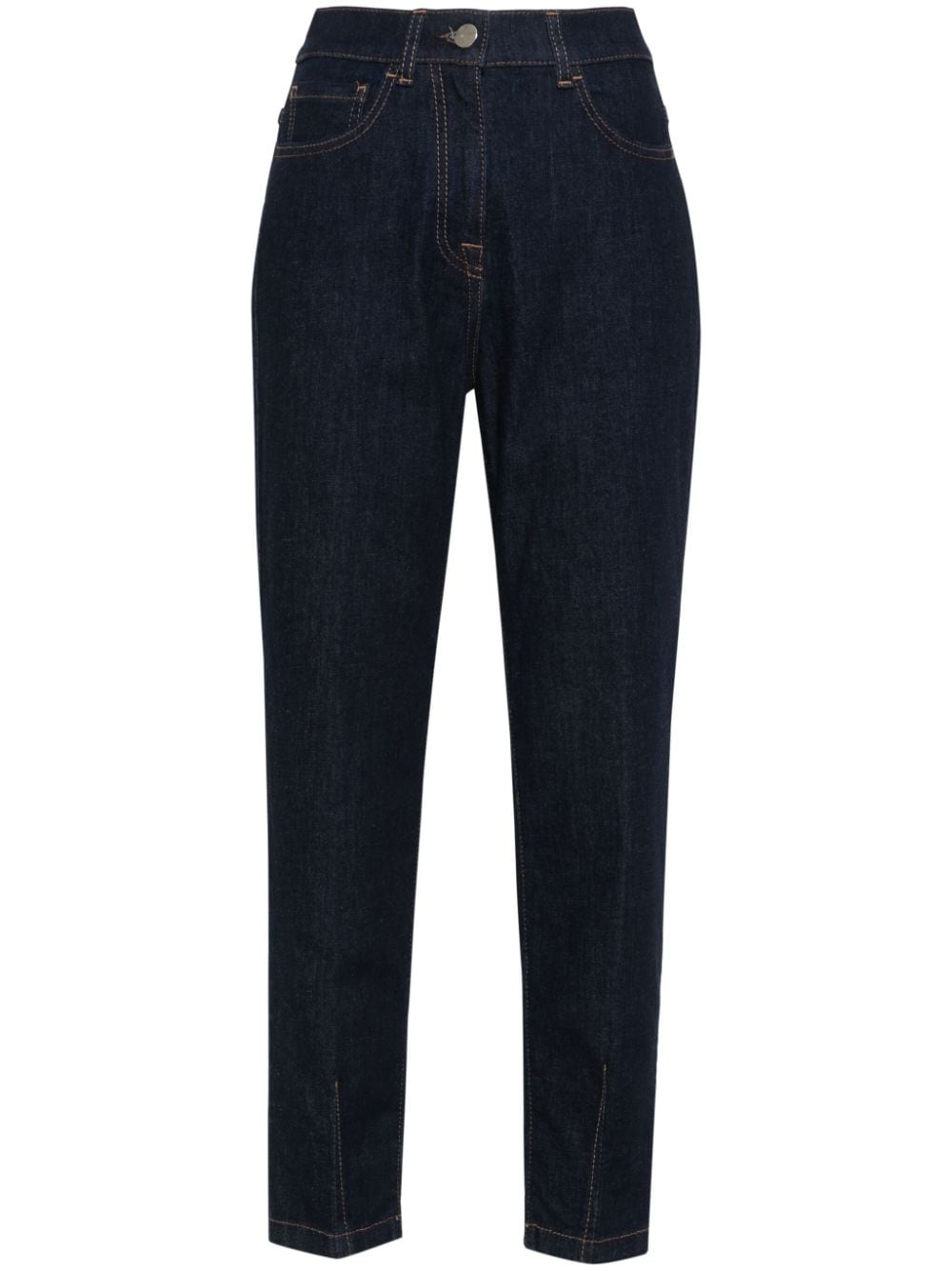 Peserico logo-patch tapered jeans - Blue von Peserico