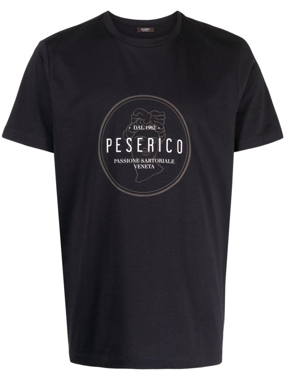 Peserico logo-print cotton T-shirt - Blue von Peserico