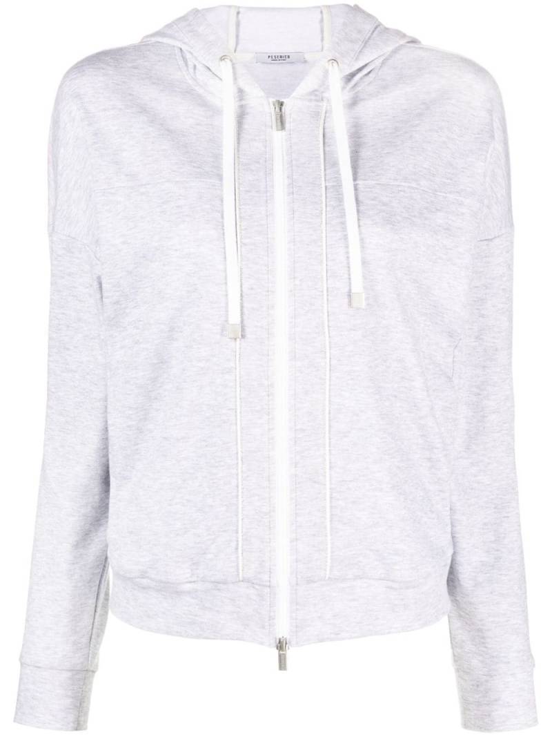 Peserico méllange-effect zip-up hoodie - Grey von Peserico