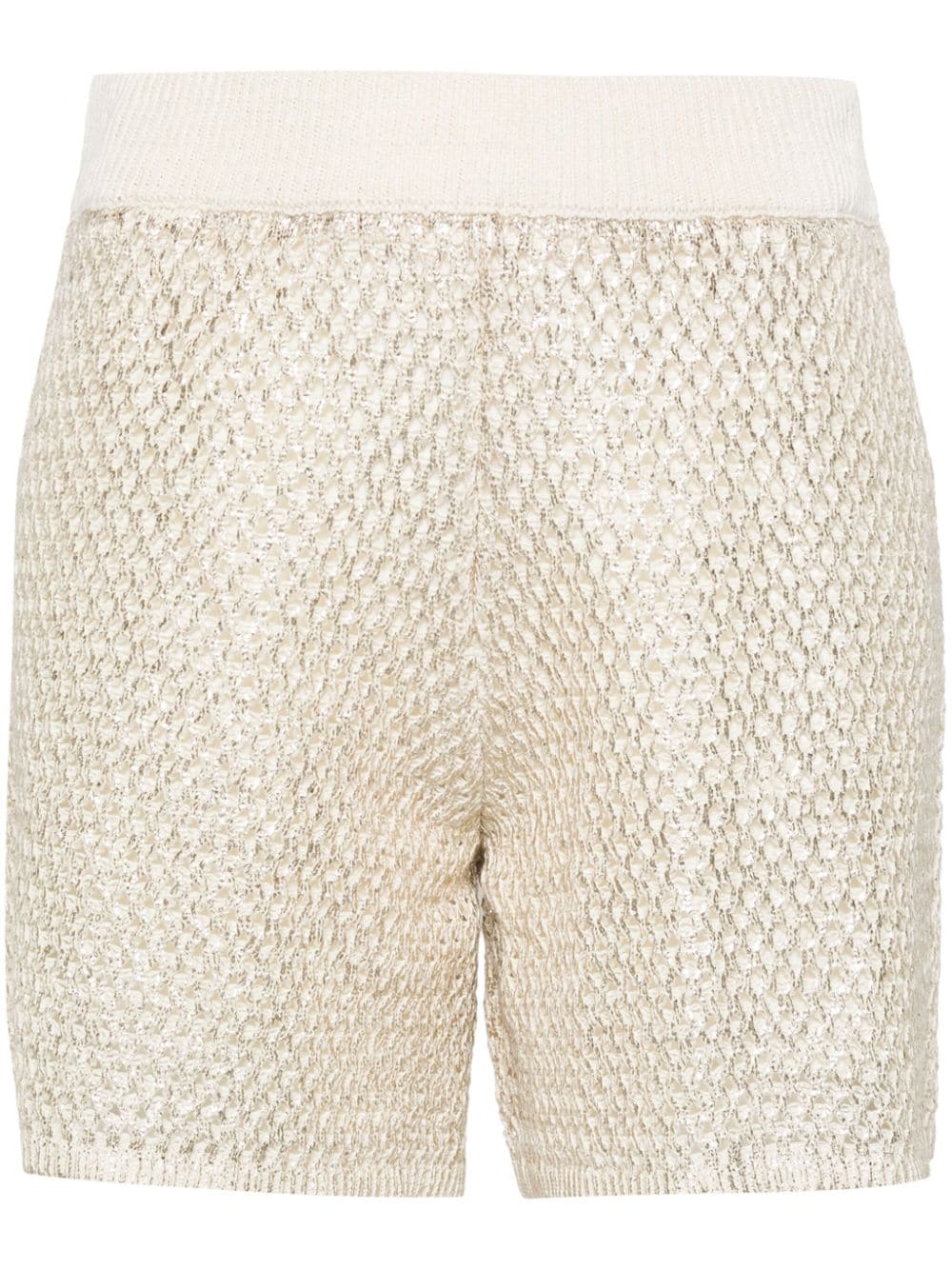 Peserico metallic-effect knitted shorts - Neutrals von Peserico