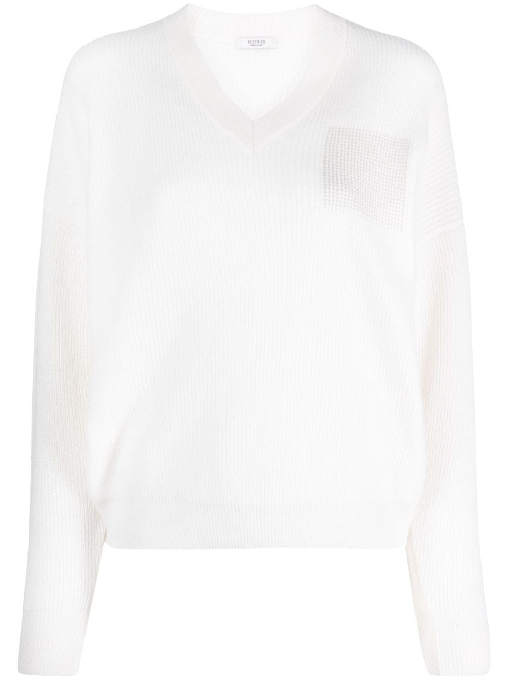 Peserico metallic-threading V-neck jumper - White von Peserico