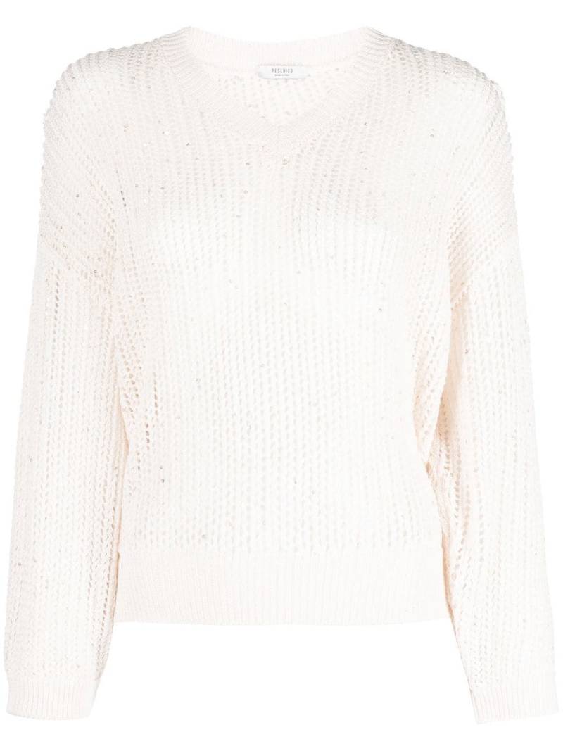 Peserico open-knit cropped jumper - Neutrals von Peserico