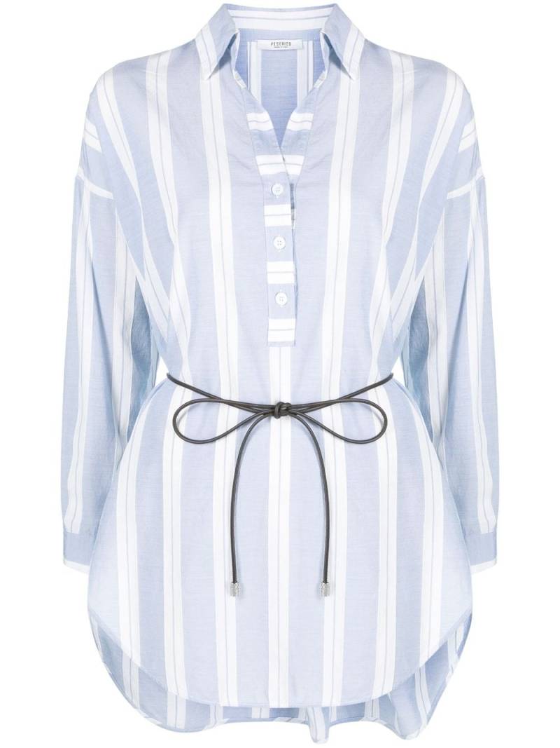 Peserico oversized stripe-print shirt - Blue von Peserico