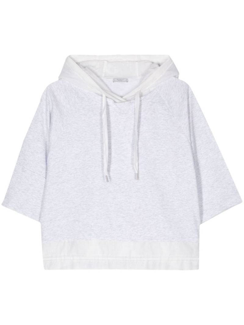 Peserico panelled short-sleeve hoodie - Grey von Peserico