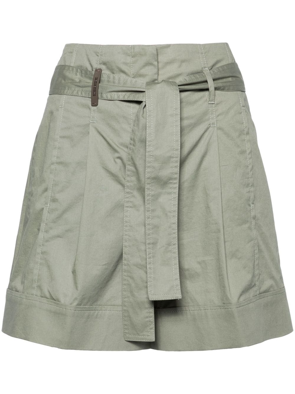 Peserico paperbag-waist pleated shorts - Green von Peserico