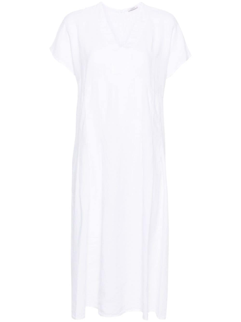 Peserico pleated linen midi dress - White von Peserico