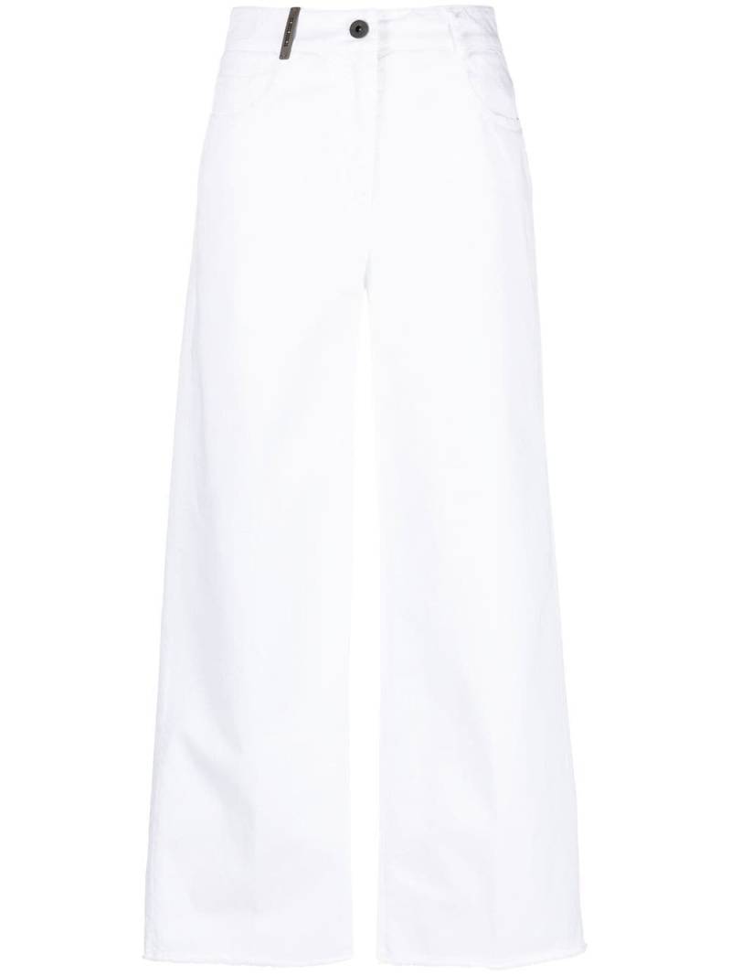 Peserico ribbed hem palazzo trousers - White von Peserico