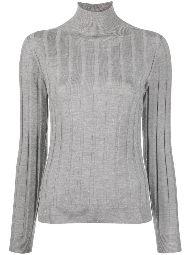 Peserico ribbed high-neck knitted top - Grey von Peserico
