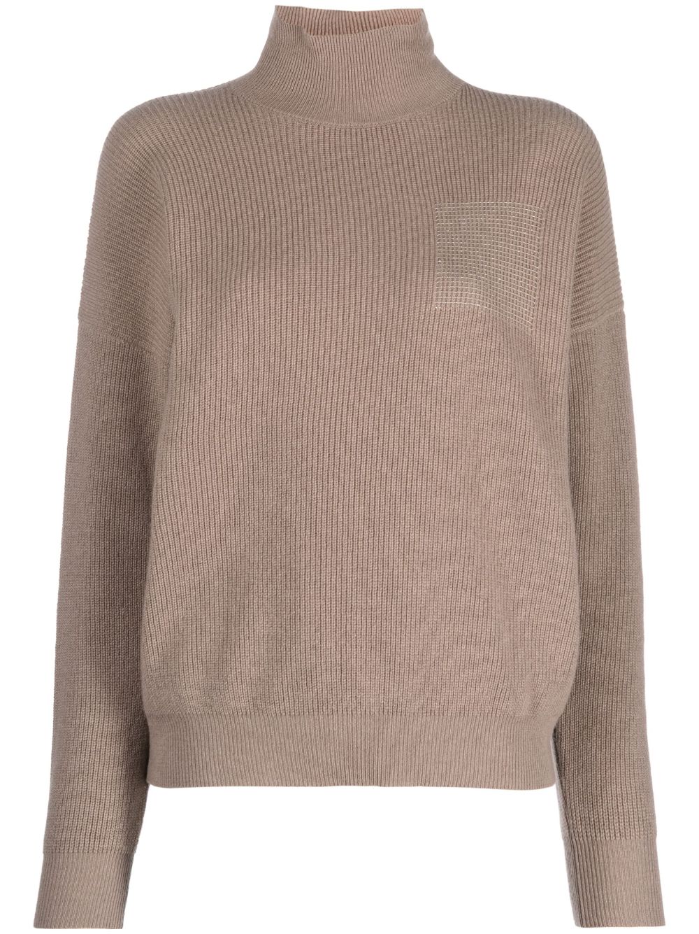 Peserico ribbed-knit high-neck jumper - Neutrals von Peserico