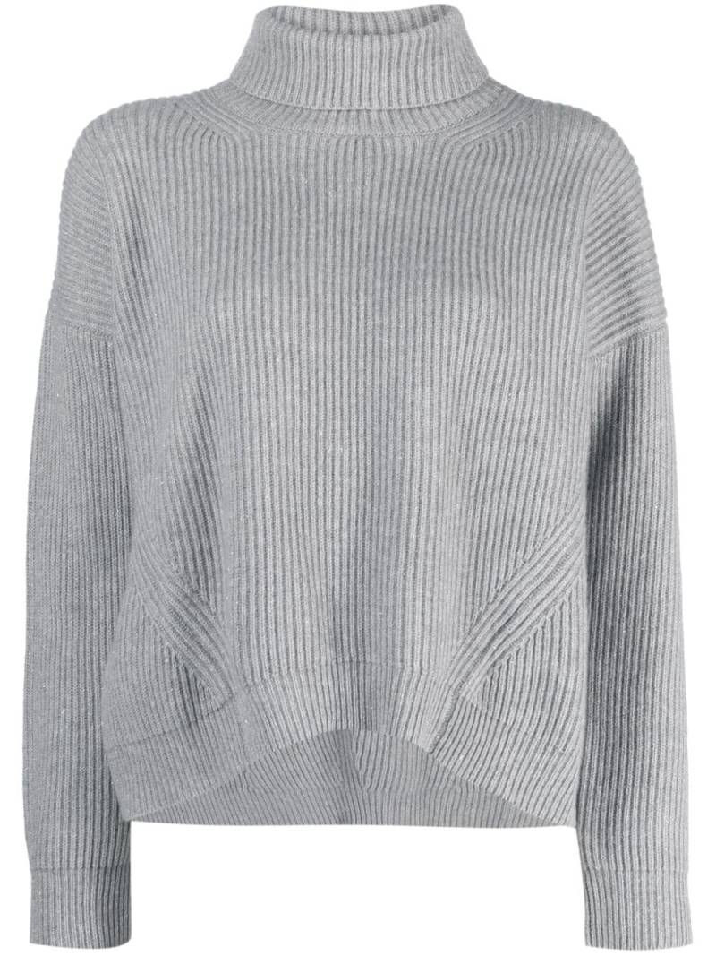 Peserico roll-neck silk-wool blend jumper - Grey von Peserico