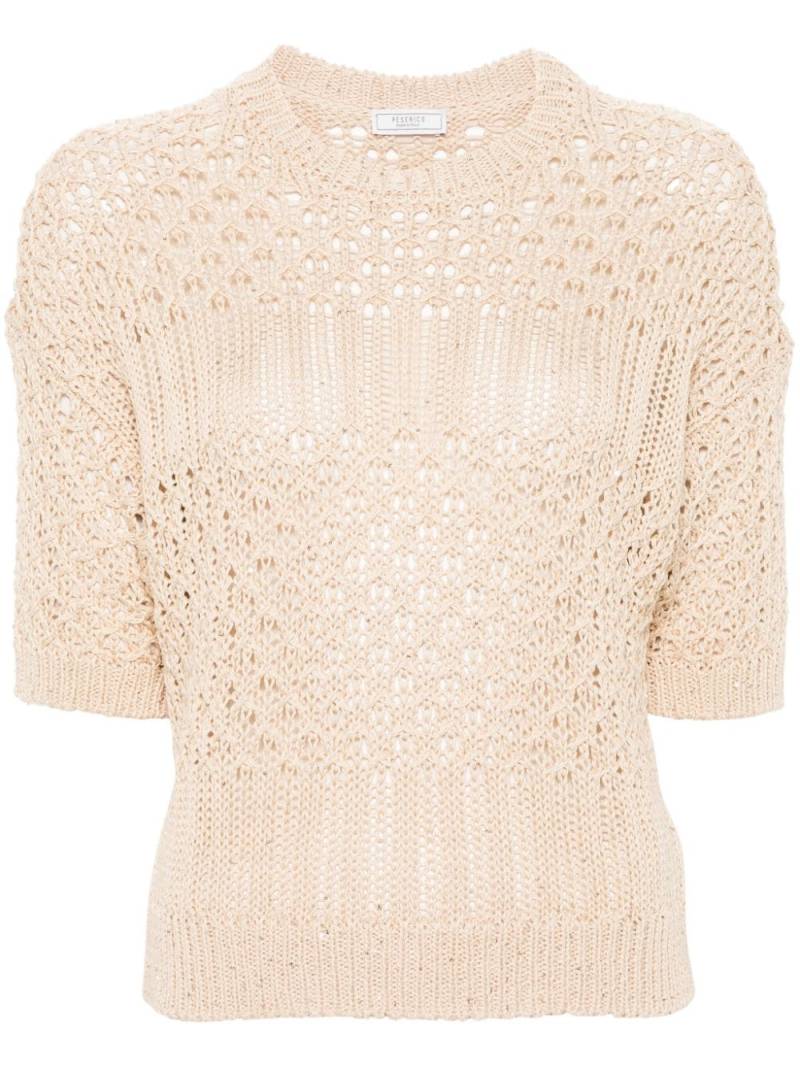 Peserico sequin-embellished knitted top - Neutrals von Peserico