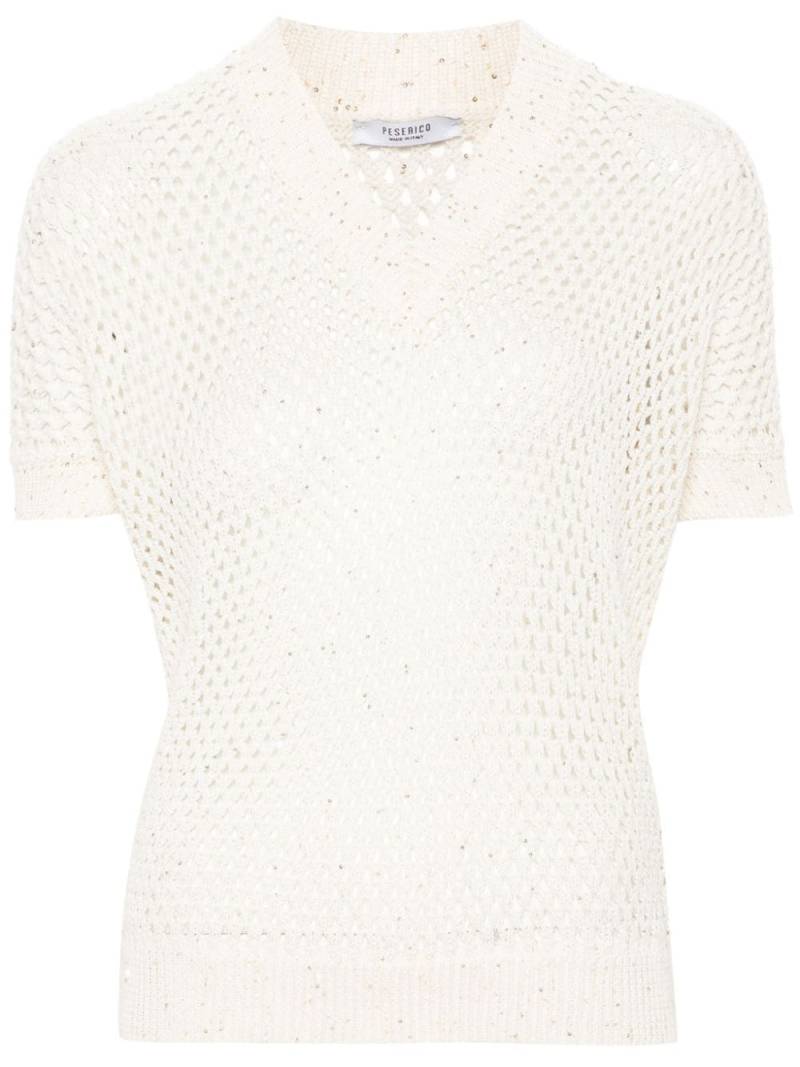 Peserico sequin-embellished knitted top - Neutrals von Peserico