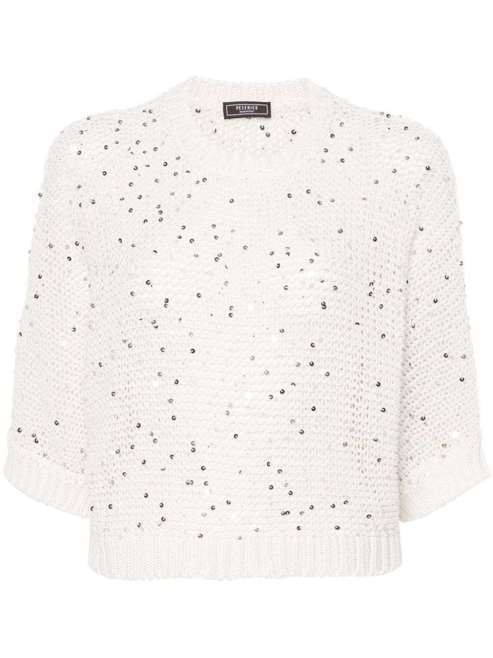 Peserico sequin-embellished open-knit jumper - Neutrals von Peserico