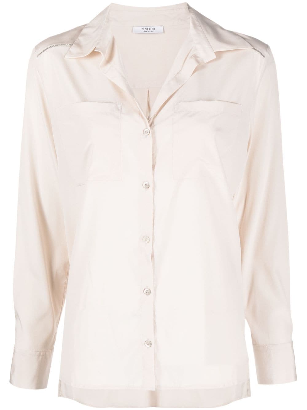 Peserico spread-collar patch-pocket shirt - Neutrals von Peserico