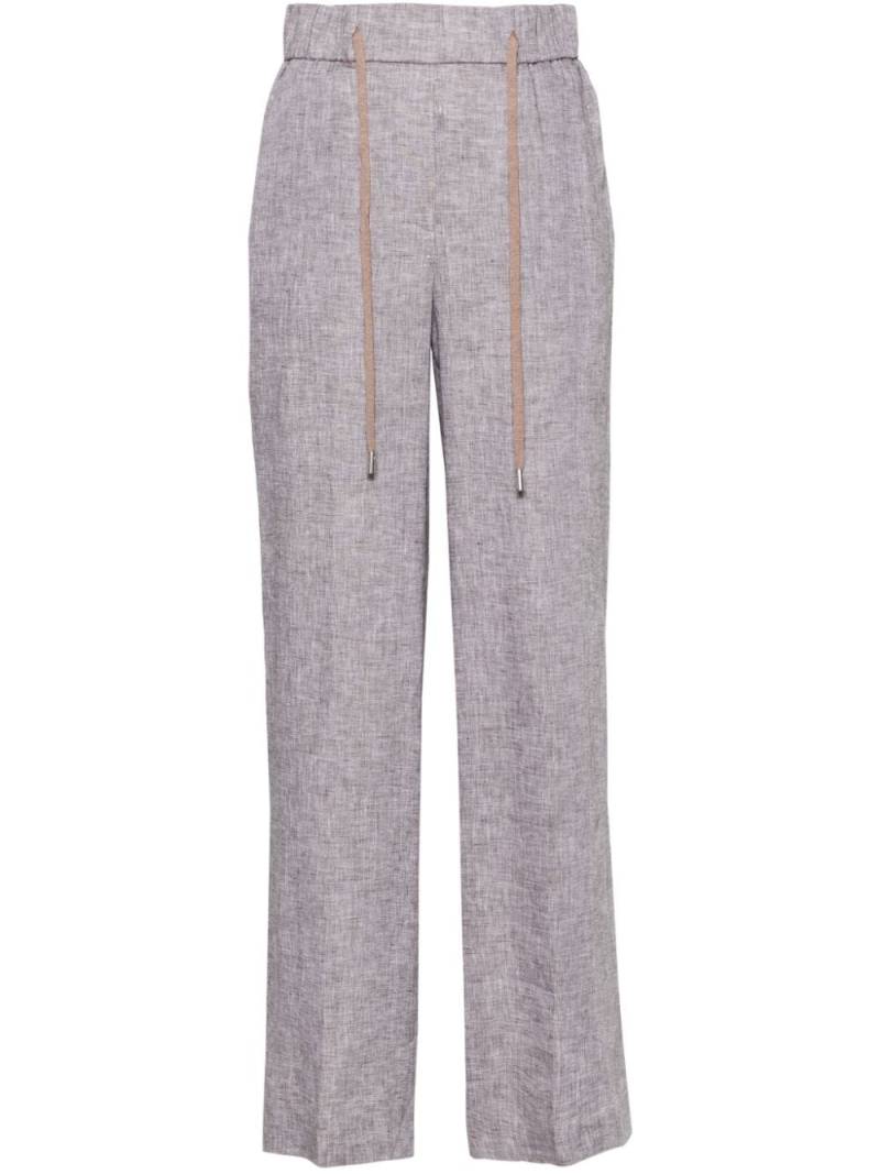 Peserico straight-leg linen trousers - Brown von Peserico