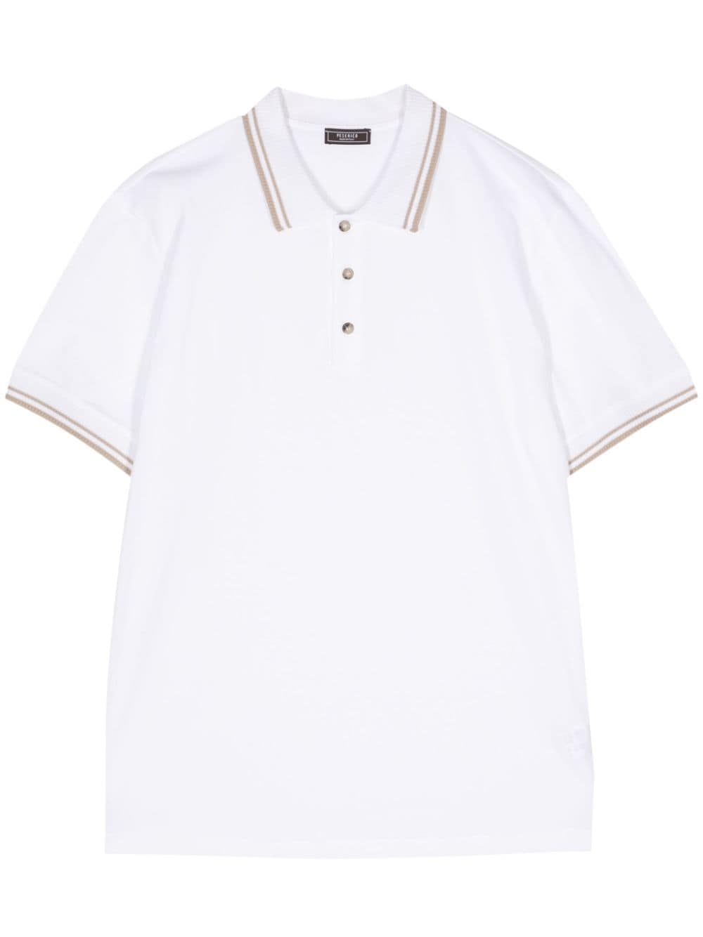 Peserico stripe-trim cotton polo shirt - White von Peserico